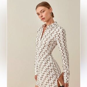 Reformation Kendall Silk Top Long Sleeve